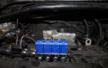 Установка ГБО на Mitsubishi Outlander 2 рестайлинг, рампа OMVL Super Light RU